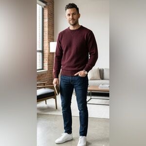 Vintage Croft & Barrow Red/Maroon Knit Sweater Size Medium